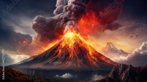 An erupting volcano