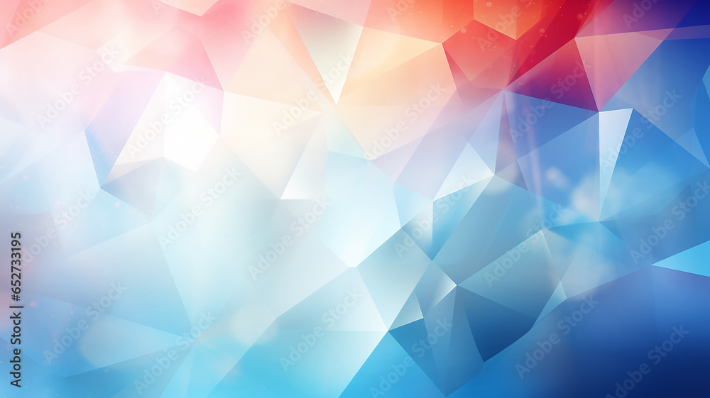 Obraz premium polygonal blue light and red gradient background abstract triangles.