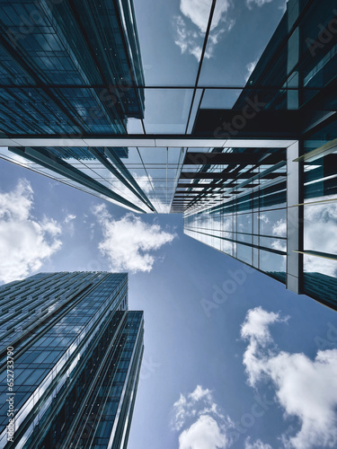 Contemporary structure against the backdrop of the sky