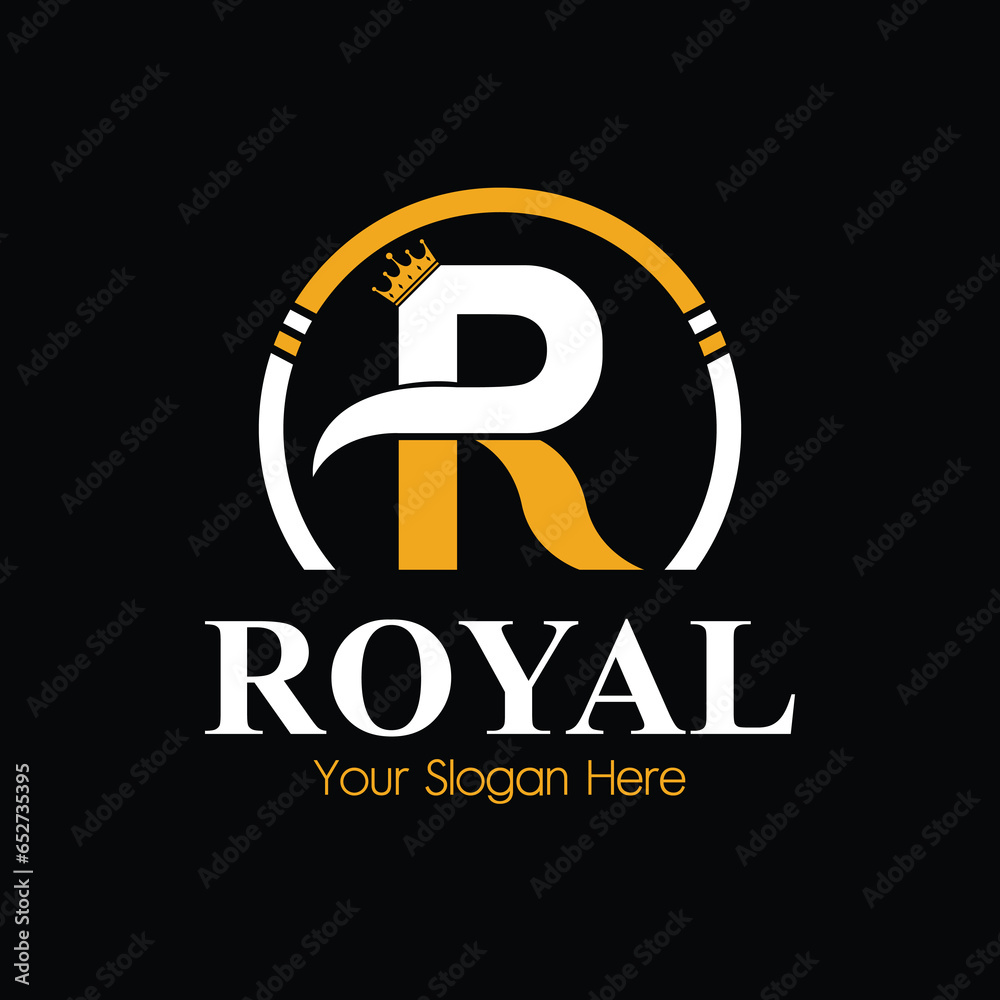 Letter R crown logo, Royal logo design, Letter logo design. Letter R crown logo, Royal logo design, Letter logo design.