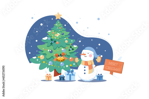 Christmas Tree With Snowman