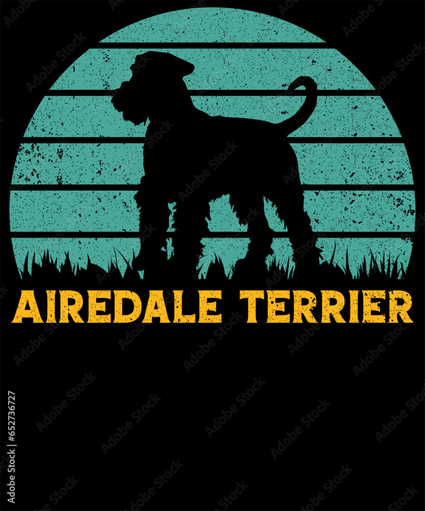 Airedale Terrier Vintage Tshirt Design

