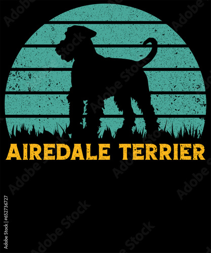 Airedale Terrier Vintage Tshirt Design
