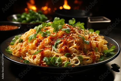  Spicy bowl of ramen noodles  Generative AI
