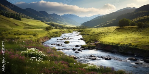 A bubbling stream winds its...