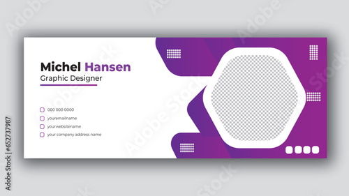 Creative Email signature footer and social media banner template. photo