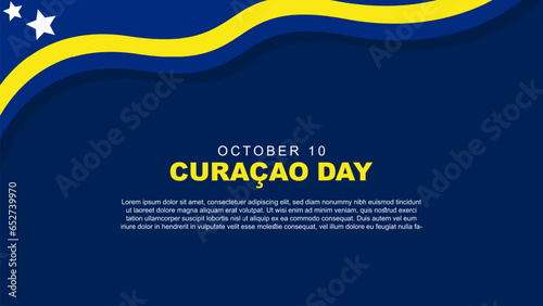 Curacao day is celebrated every year on 10 october, design with curacao flag. Vector illustration