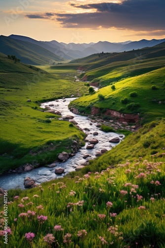 A bubbling stream winds its...