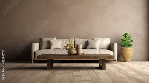 minimalistic interior sofa in a bright room.
