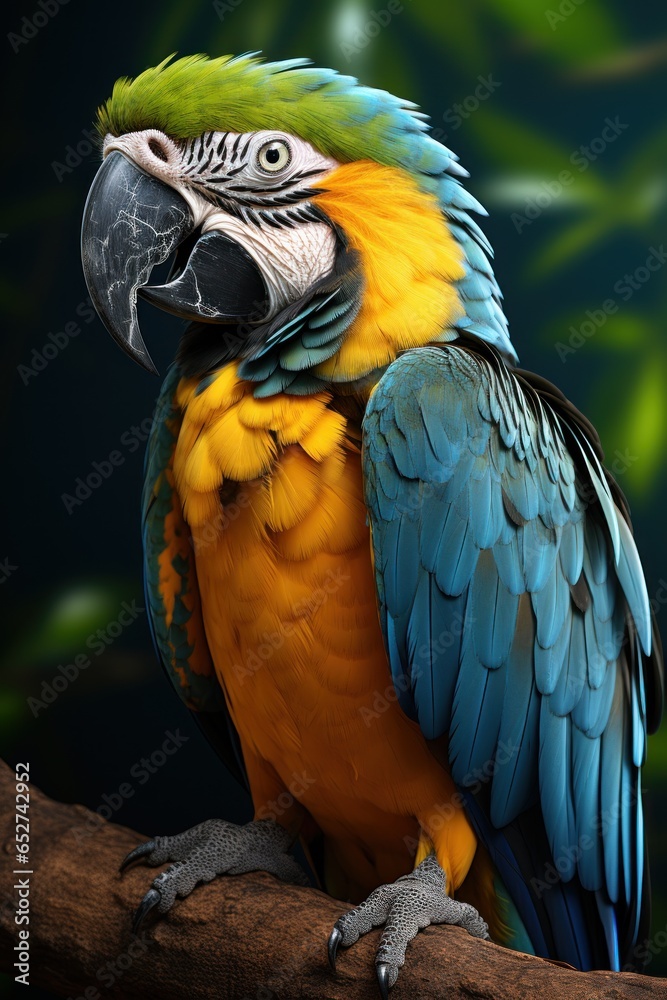 Fototapeta premium blue and yellow macaw ara