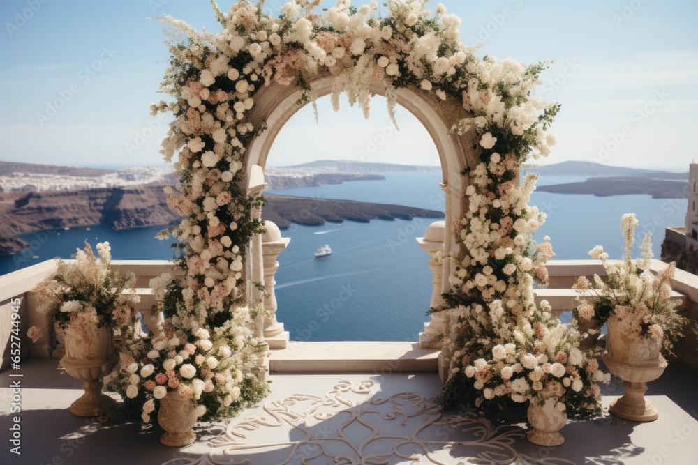 Fototapeta premium wedding arch by the sea