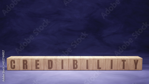 Business growth concept. Wooden blocks with credibility text photo