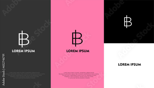 The simple modern logo of letter B with different background