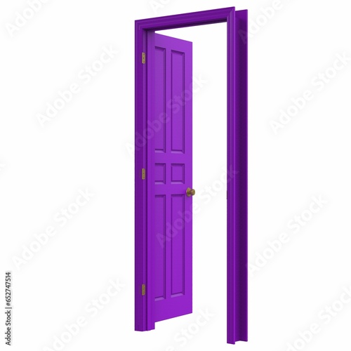 open isolated door closed 3d illustration rendering