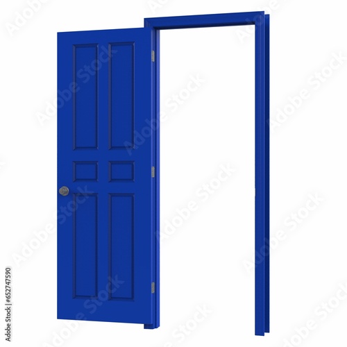 open isolated door closed 3d illustration rendering