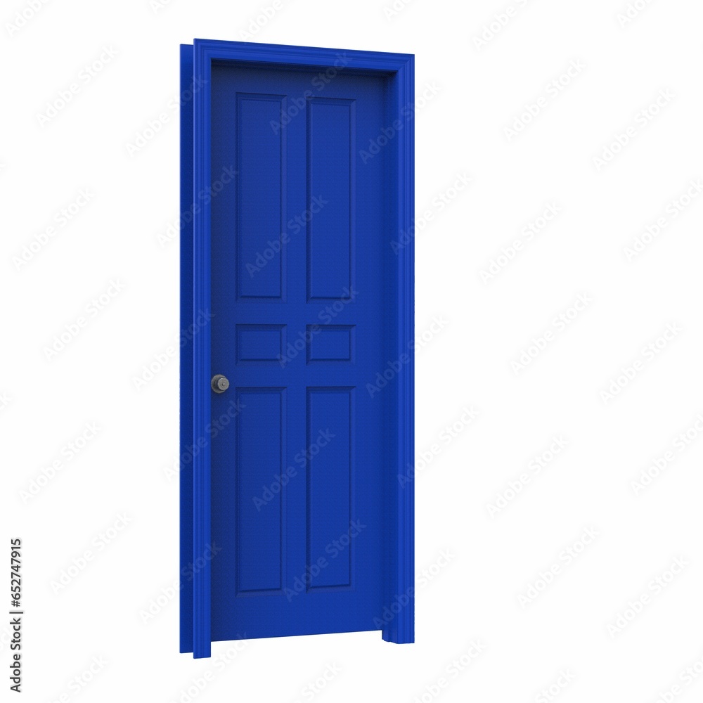 open isolated door closed 3d illustration rendering