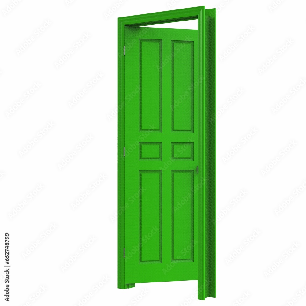 open green isolated door closed 3d illustration rendering open green isolated door closed 3d illustration rendering