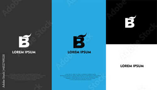 The simple elegant logo of letter B with different background colour