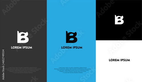 The simple elegant logo of letter B with different background colour