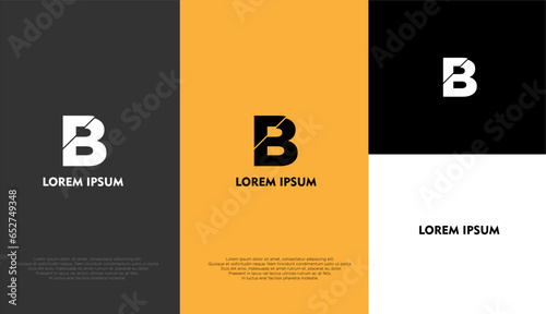 The simple elegant logo of letter B with different background colour