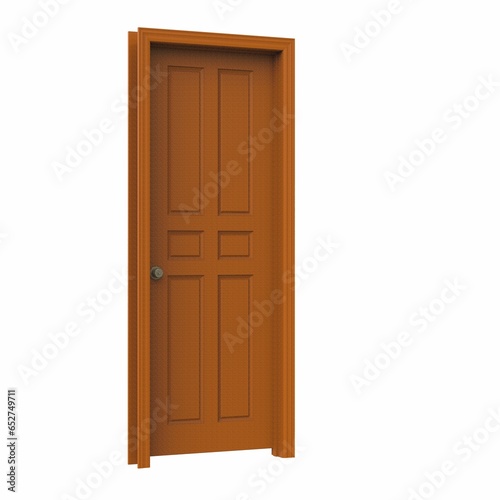 open isolated door closed 3d illustration rendering