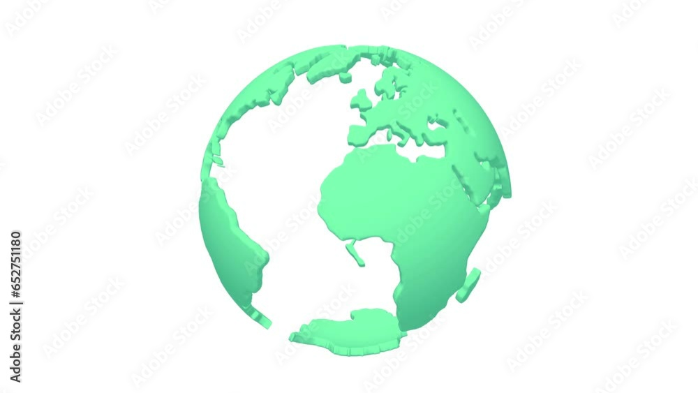 Cartoon planet Earth 3d render icon. Earth day or environment conservation concept. Save green planet concept. 4K FullHD and HD render footage animation on white with alpha matte Cartoon planet Earth 3d render icon. Earth day or environment conservation concept. Save green planet concept. 4K FullHD and HD render footage animation on white with alpha matte