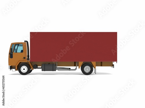 truck van transport isolated 3d rendering illustration on a white background