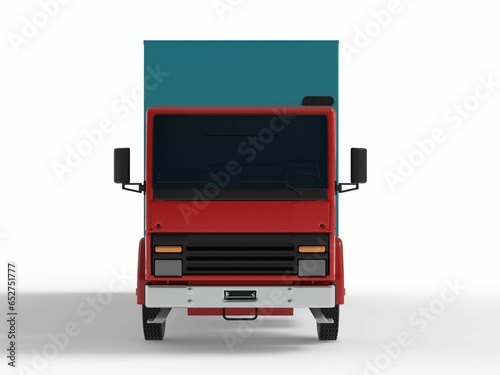 truck van transport isolated 3d rendering illustration on a white background