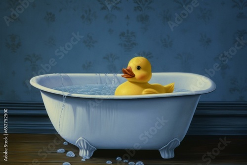 rubber ducky in tub. Generative AI