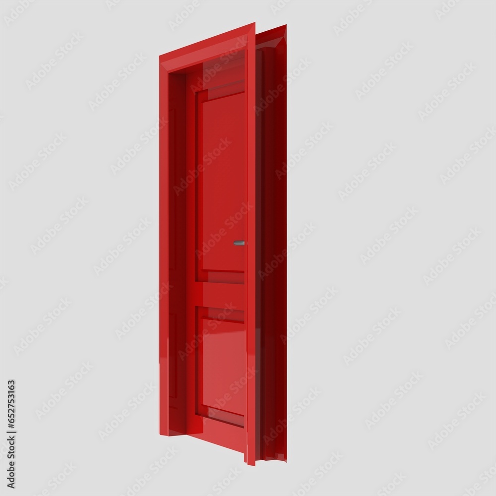 red wooden interior door illustration set different open closed isolated white background red wooden interior door illustration set different open closed isolated white background