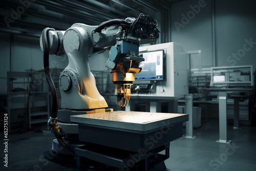 Industrial robotic machine tool. Generative AI