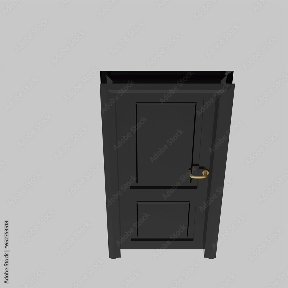 black wooden interior door illustration set different open closed isolated white background black wooden interior door illustration set different open closed isolated white background
