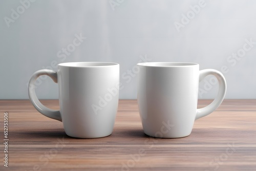 Two white mugs mockup