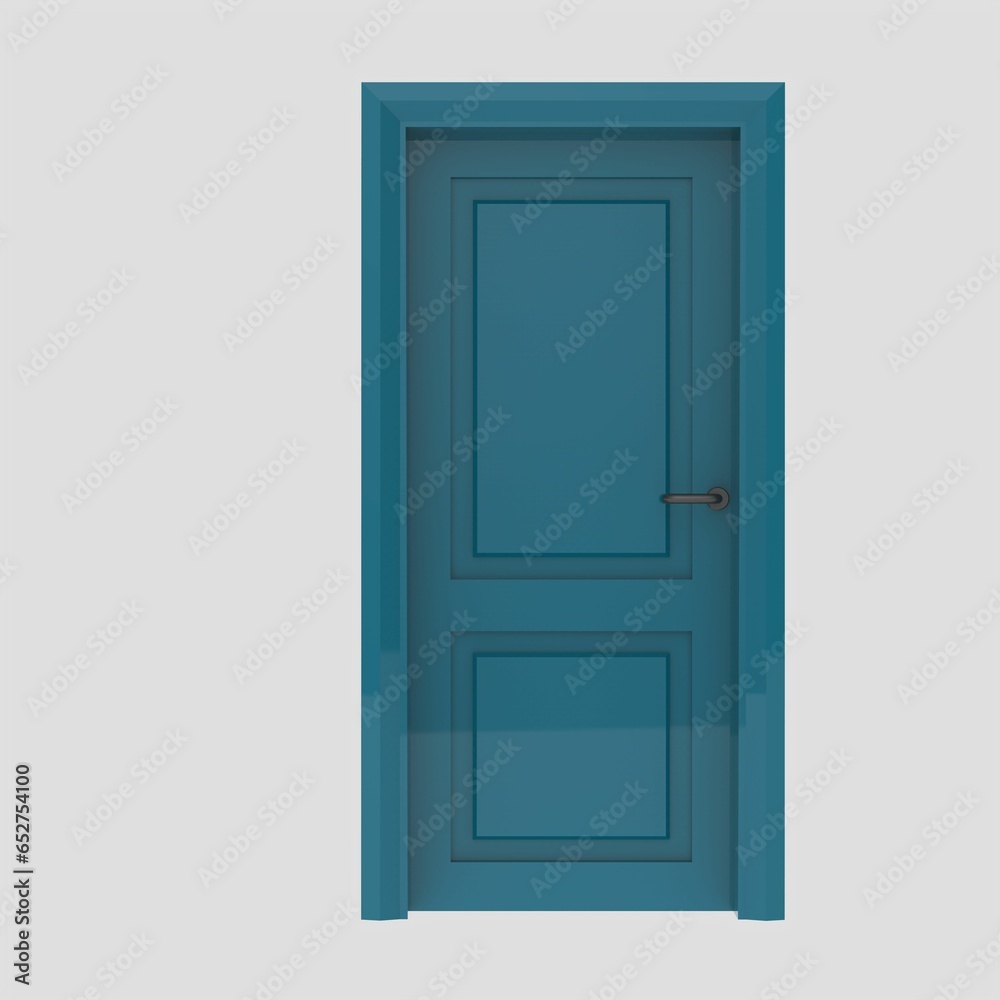 wooden interior door illustration different open closed isolated white background