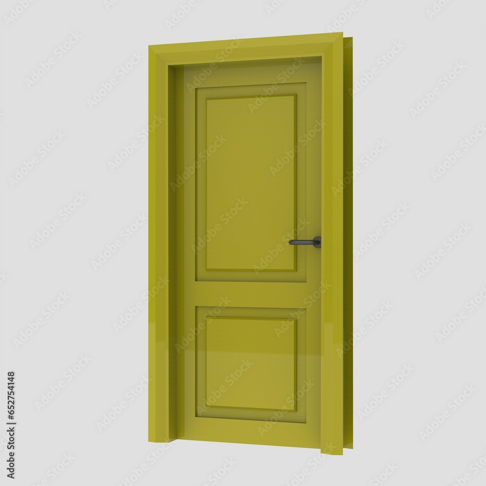 yellow wooden interior door illustration set different open closed isolated white background yellow wooden interior door illustration set different open closed isolated white background