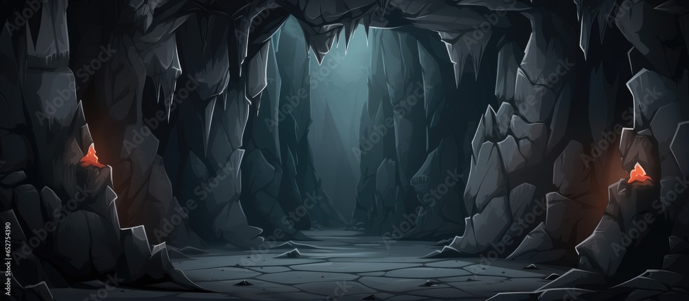Crossing the dark cave game background horizontally the place is a ...