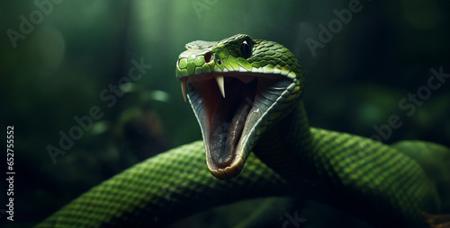 snake on a tree, A green snake open mouth viscous hd wallpaper