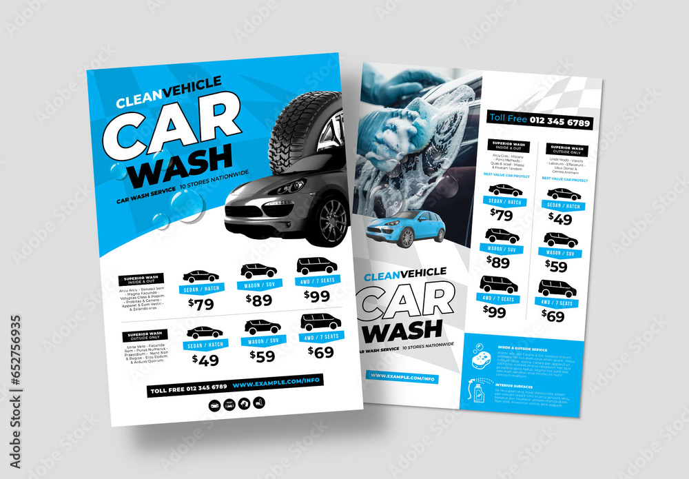 Car Wash & Car Care Service Flyer Layout Car Detailing Flyer Layout