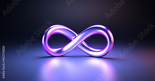 infinity geometric objects symbol on a purple background