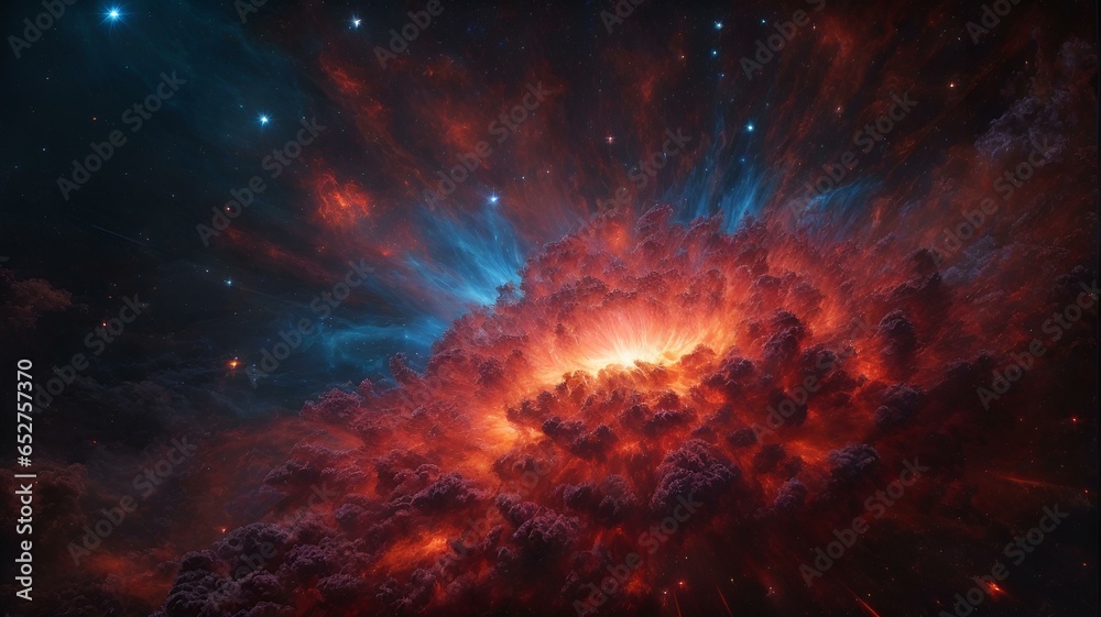 Naklejka premium Background with space and stars