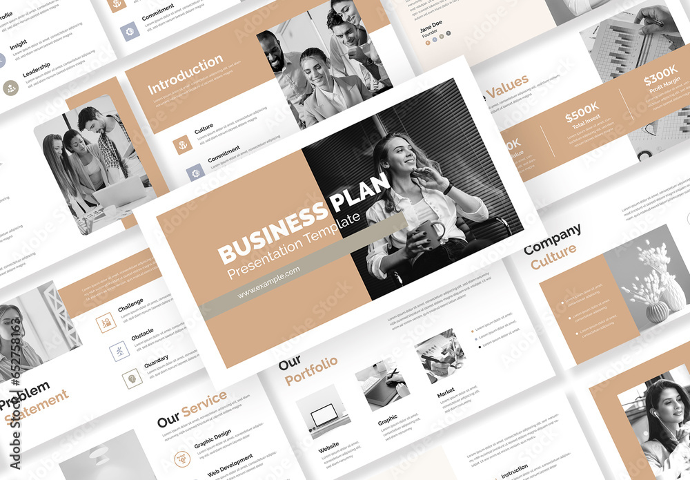 Digital Business Plan Presentation Design Stock Template Adobe Stock