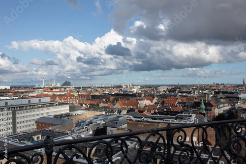 Panorama of Copenhagen ,photo taken from The Round Tower, popular old city landmark and viewpoint