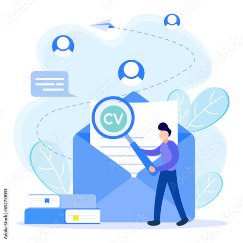 Illustration vector graphic cartoon character of recruitment