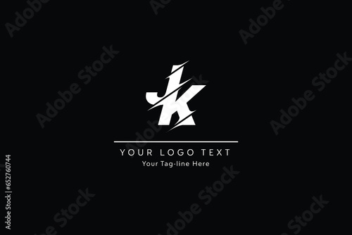 Elegant initial letter jk with crown logo vector, Creative Lettering Logo Vector Illustration.