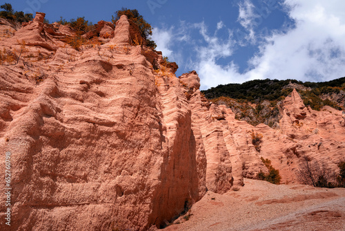 Particular geological formations in the Lame Rosse natural park in the Marche region photo