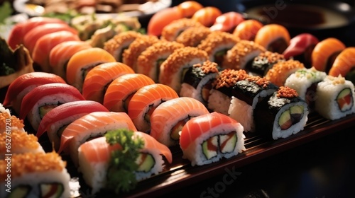 Japanese nigiri sushi, A Platter of Many Sushis.