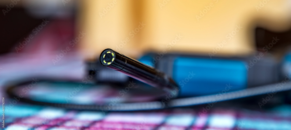 Banner view of the endoscope camera on the table