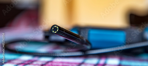 Obraz na płótnie Banner view of the endoscope camera on the table w salonie