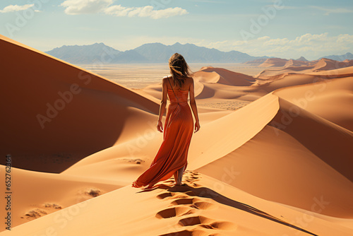 woman in the desert photo