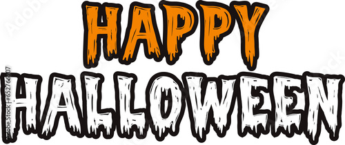 Happy Halloween horror text styling, PNG file no background
